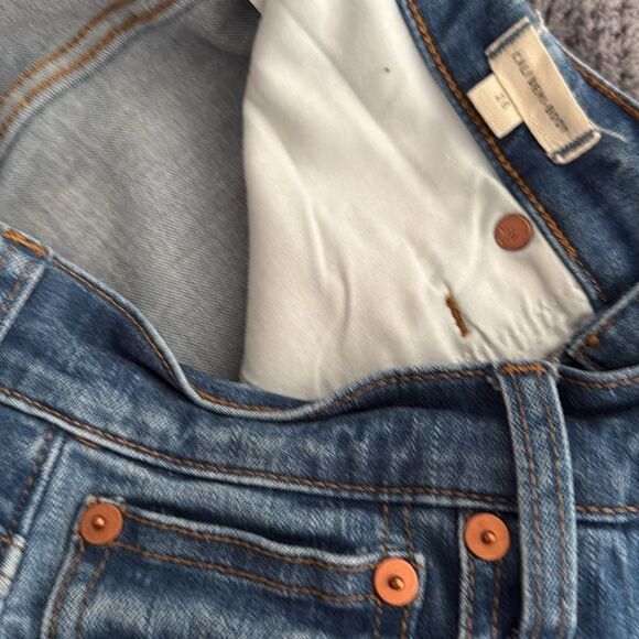 Madewellโ Cali Demi Boot High Rise Jeans Size 26 Frayed Hem Distressed Blue - Picture 3 of 8